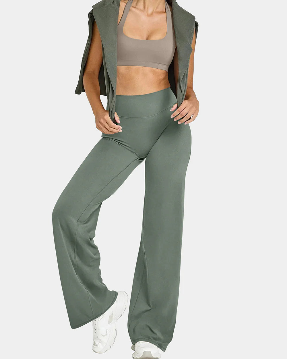 High Waist Stretch Casual Soft Straight Leg Bottoms