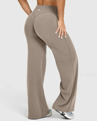 High Waist Stretch Casual Soft Straight Leg Bottoms
