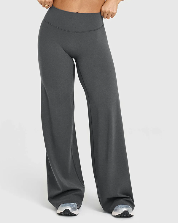 High Waist Stretch Casual Soft Straight Leg Bottoms