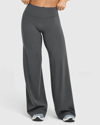 High Waist Stretch Casual Soft Straight Leg Bottoms