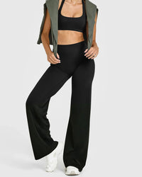 High Waist Stretch Casual Soft Straight Leg Bottoms