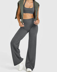 High Waist Stretch Casual Soft Straight Leg Bottoms