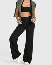 High Waist Stretch Casual Soft Straight Leg Bottoms
