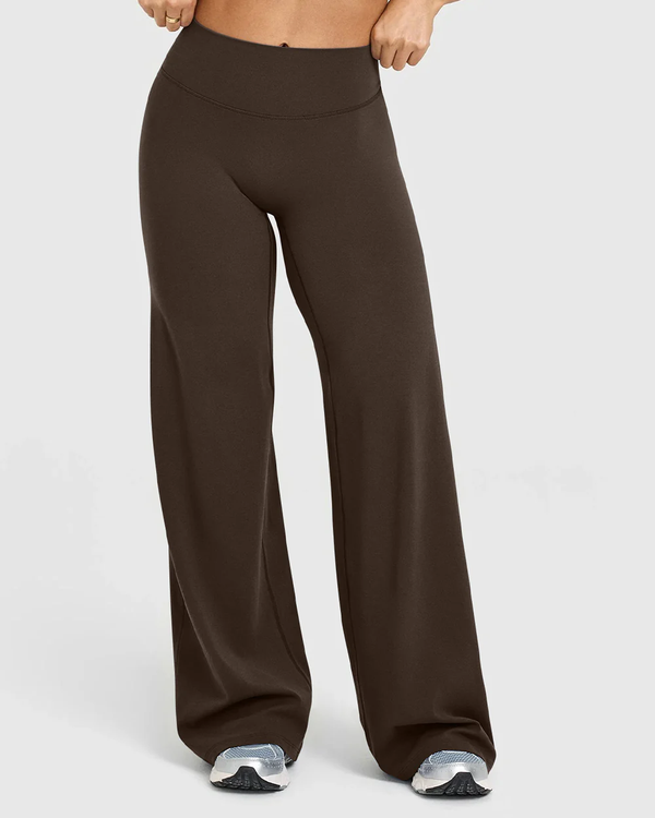 High Waist Stretch Casual Soft Straight Leg Bottoms